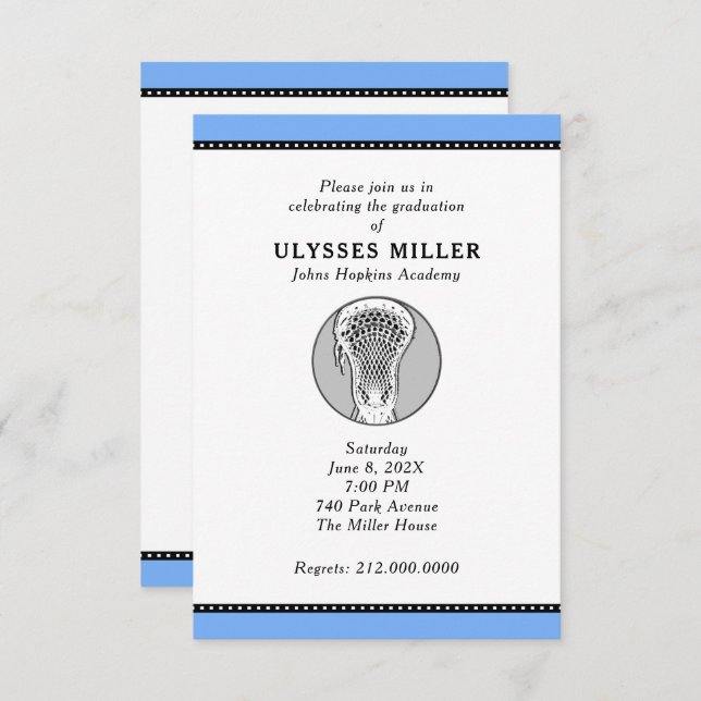 Lacrosse Party Invitation (Front/Back)