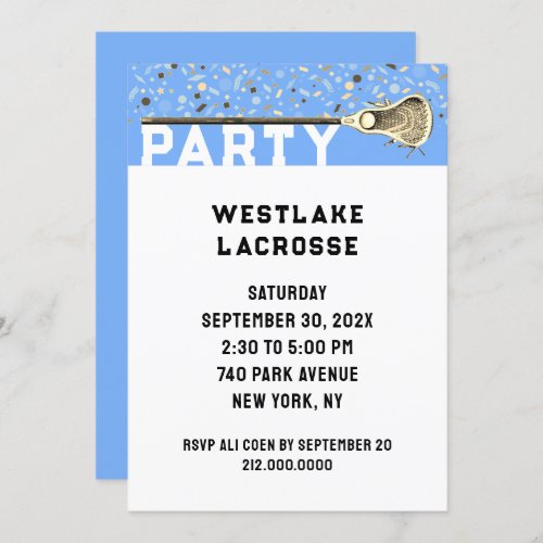 Lacrosse Party Invitation
