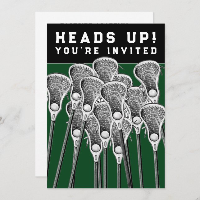 Lacrosse Party Invitations (Front/Back)