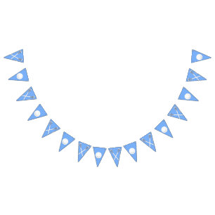 Lacrosse Party Light Blue Bunting Flags