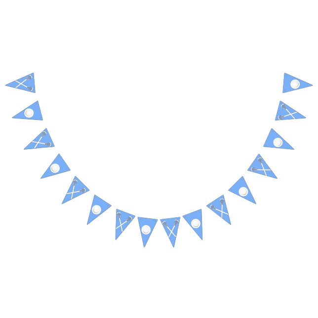 Lacrosse Party Light Blue Bunting Flags (All)