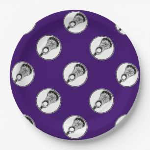 Lacrosse Party Purple Paper Plates