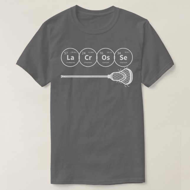 Lacrosse Periodic able of Elements Chemistry Gift  T-Shirt (Design Front)