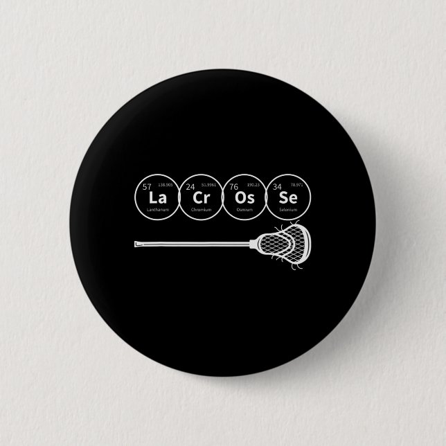 Lacrosse Periodic Table of Elements Chemistry Gift Button (Front)