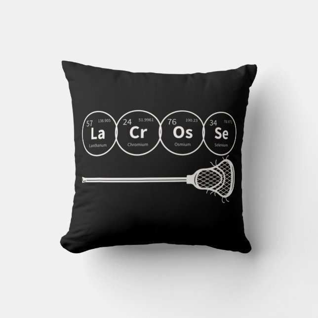 Lacrosse Periodic Table of Elements Chemistry Gift Throw Pillow (Front)