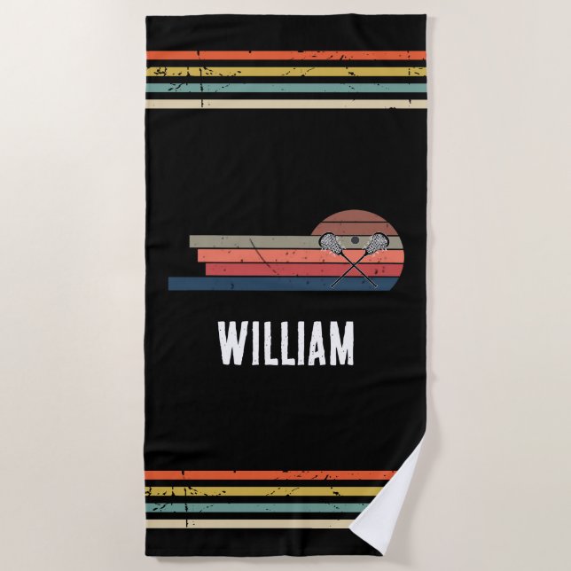  Lacrosse Personalized  Beach Towel (Front)