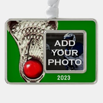 Lacrosse Photo Silver Plated Framed Ornament by lacrosseshop at Zazzle