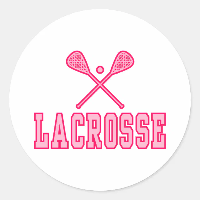 Lacrosse Pink Classic Round Sticker Zazzle