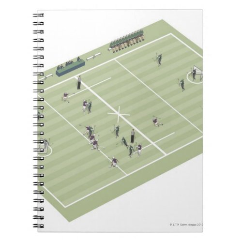 Lacrosse pitch and positions notebook