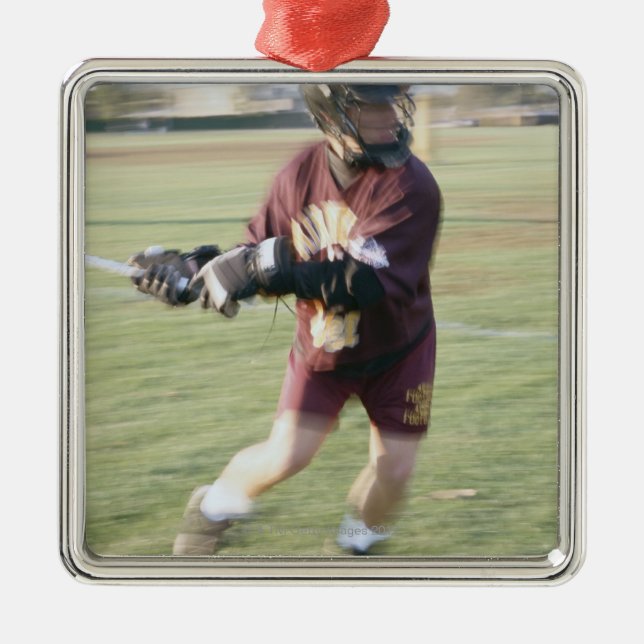 Lacrosse Player 2 Metal Ornament (Front)