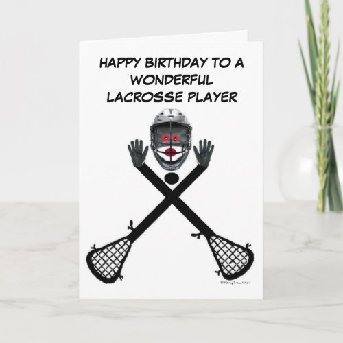Lacrosse Player Birthday Card