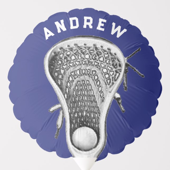 Lacrosse Player Blue Balloon (Front)