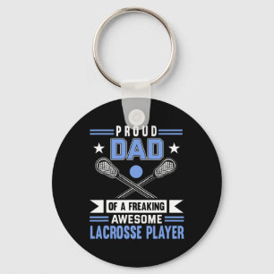 Lacrosse Player Coach Dad Father Keychain