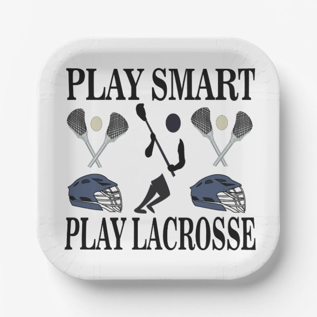 Lacrosse Player Coach Team Party Paper Plates (Front)