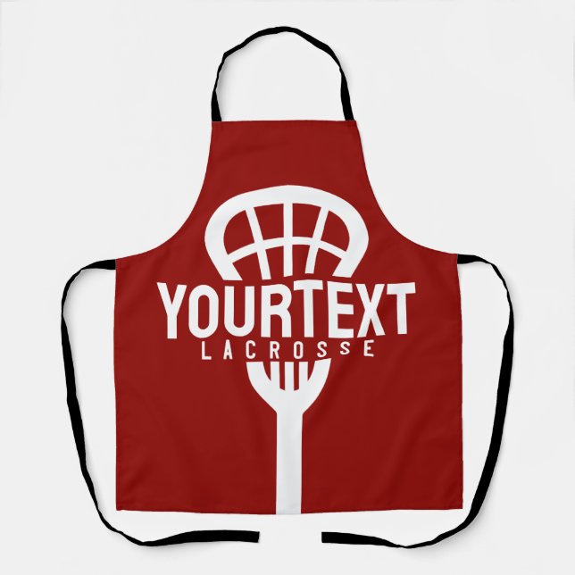 Lacrosse Player CUSTOM TEXT Team Mesh Sport Stick  Apron (Front)