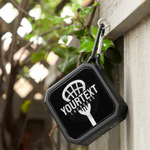 Lacrosse Player CUSTOM TEXT Team Mesh Sport Stick Bluetooth Speaker