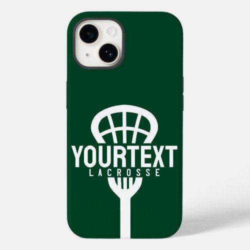 Lacrosse Player CUSTOM TEXT Team Mesh Sport Stick  Case_Mate iPhone 14 Case