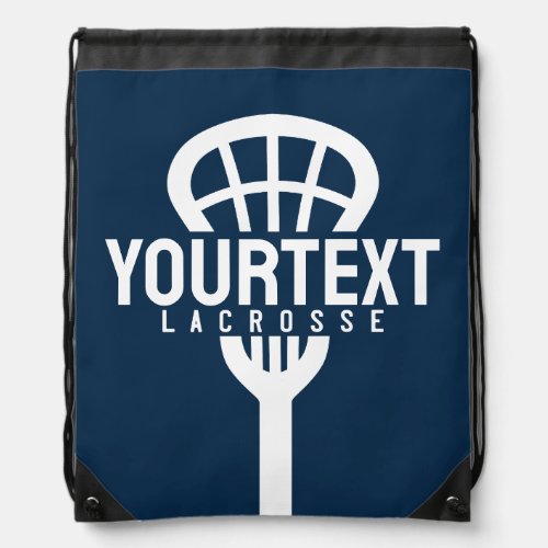 Lacrosse Player CUSTOM TEXT Team Mesh Sport Stick  Drawstring Bag