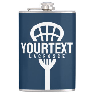 Lacrosse Player CUSTOM TEXT Team Mesh Sport Stick Flask