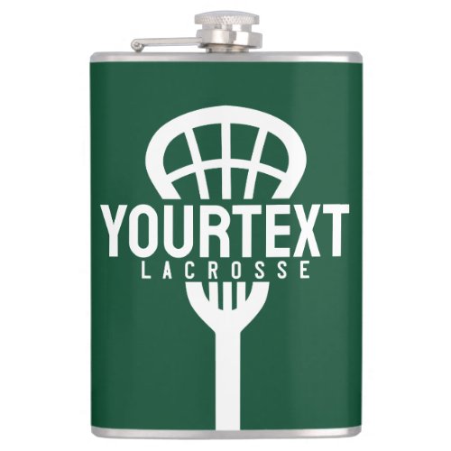 Lacrosse Player CUSTOM TEXT Team Mesh Sport Stick  Flask
