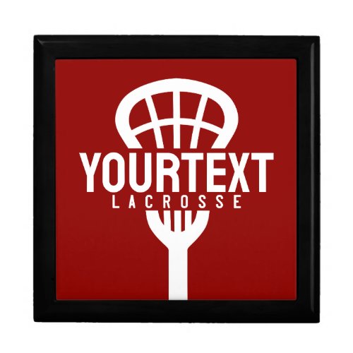 Lacrosse Player CUSTOM TEXT Team Mesh Sport Stick  Gift Box