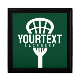 Lacrosse Player CUSTOM TEXT Team Mesh Sport Stick Gift Box