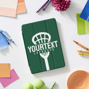 Lacrosse Player CUSTOM TEXT Team Mesh Sport Stick  iPad Pro Cover