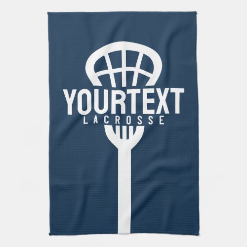 Lacrosse Player CUSTOM TEXT Team Mesh Sport Stick  Kitchen Towel