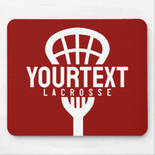 Lacrosse Player CUSTOM TEXT Team Mesh Sport Stick Mouse Pad