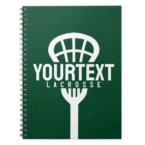 Lacrosse Player CUSTOM TEXT Team Mesh Sport Stick  Notebook