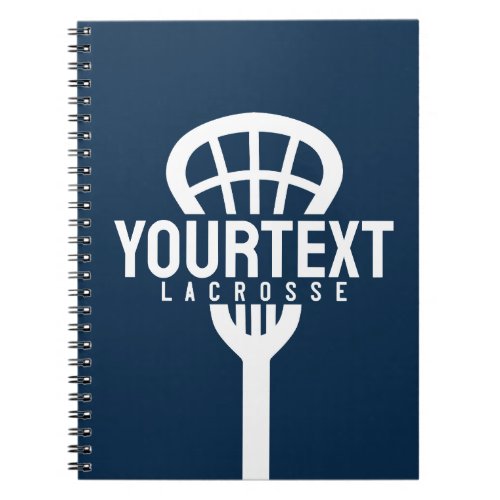 Lacrosse Player CUSTOM TEXT Team Mesh Sport Stick  Notebook