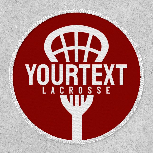 Lacrosse Player CUSTOM TEXT Team Mesh Sport Stick  Patch (Front)