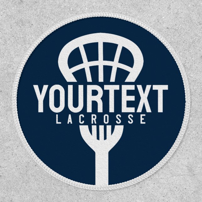 Lacrosse Player CUSTOM TEXT Team Mesh Sport Stick  Patch (Front)