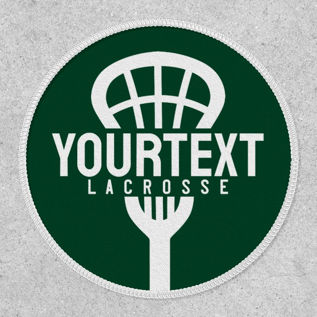 Lacrosse Player CUSTOM TEXT Team Mesh Sport Stick  Patch (Front)