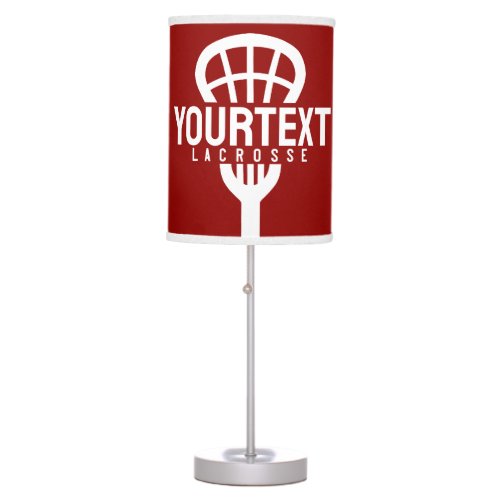 Lacrosse Player CUSTOM TEXT Team Mesh Sport Stick  Table Lamp