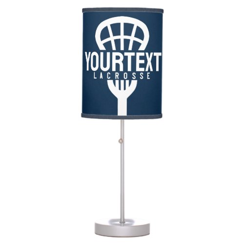 Lacrosse Player CUSTOM TEXT Team Mesh Sport Stick  Table Lamp