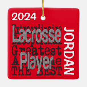 Lacrosse Player Extraordinaire CUSTOM Ceramic Ornament