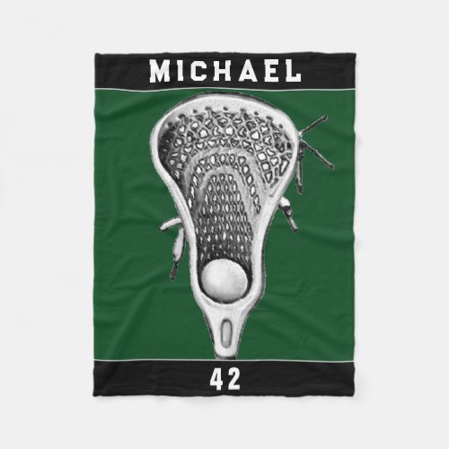 Lacrosse Player Fleece Blanket