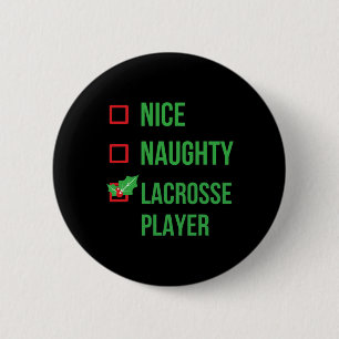 Lacrosse Player Funny Pajama Christmas Gift Button
