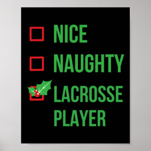 Lacrosse Player Funny Pajama Christmas Gift Poster