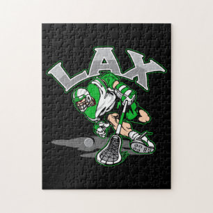 Lacrosse Player Green Uniform Jigsaw Puzzle