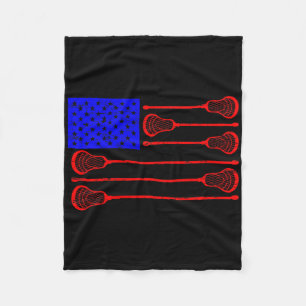 Lacrosse Player Independence Day Lax Patriotic Goa Fleece Blanket