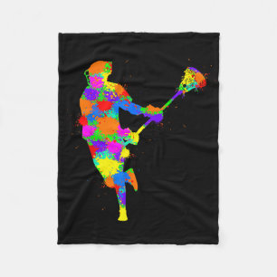 Lacrosse Player Kids Boys Youth  Fleece Blanket