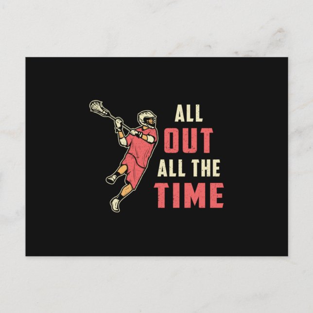 Lacrosse Player Lax Sport Stick Sports Funny Gift Postcard (Front)