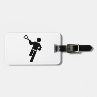 Lacrosse player logo luggage tag