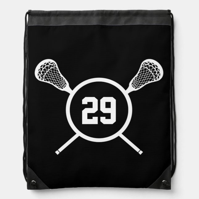 Lacrosse Player Number backpack (Front)
