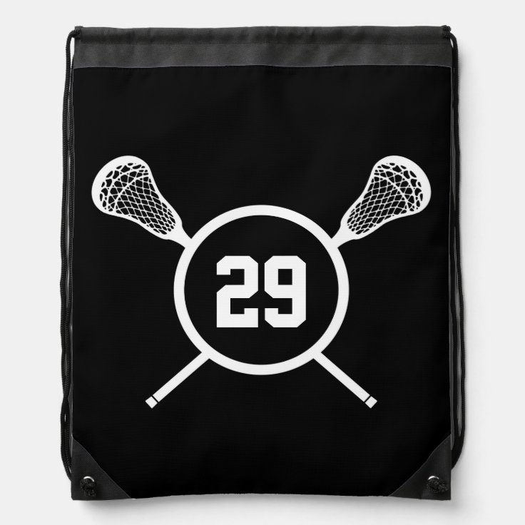 Lacrosse Player Number backpack Zazzle