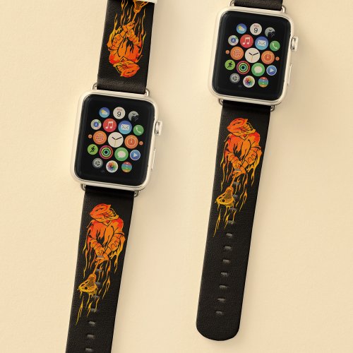 Lacrosse Player On Fire Apple Watch Band