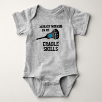 Lacrosse Player Parents Cradle Skills  Baby Bodysuit