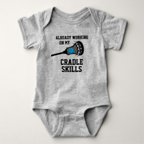Lacrosse Player Parents Cradle Skills  Baby Bodysuit